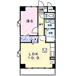 スカイマンション 1LDKの間取図画像