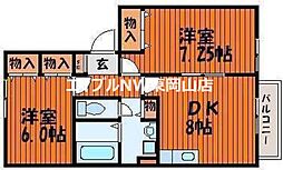 ファミーユ竹原F 2DKの間取図画像