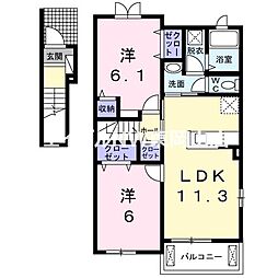 ベル・ルーチェ2 2LDKの間取図画像