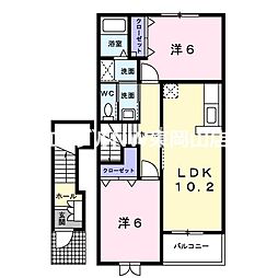 アルモニー 2LDKの間取図画像