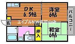 コーポニュータウン 2DKの間取図画像