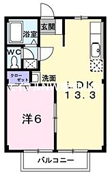 レジデンス藤原 1LDKの間取図画像