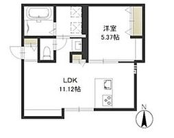 レガーレ原尾島 1LDKの間取図画像