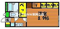 レオパレス福岡A 1階1Kの間取り