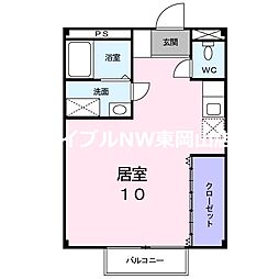 あんてぃーく 1階ワンルームの間取り