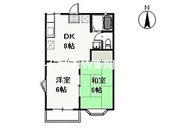 シャトレイーストA 2DKの間取図画像