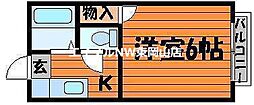 メゾンハゴロモ 1Kの間取図画像