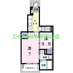 プレステージ花蘂G 2Kの間取図画像