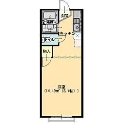 アネックス21イシハラ2 ワンルームの間取図画像