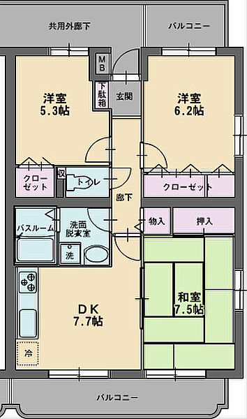 同じ建物の物件間取り写真 - ID:222016430648