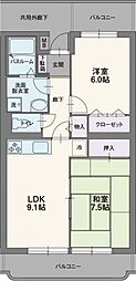 バードバレー・East 2LDKの間取図画像
