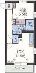 メルキオール 1階1LDKの間取り