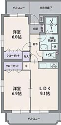 エテルノ 2LDKの間取図画像