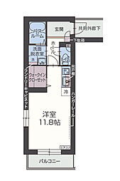 クレール伏見 ワンルームの間取図画像
