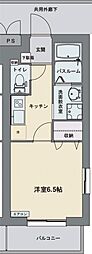 ファーストパーシモン 1Kの間取図画像