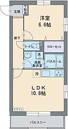 ルミエール若葉 1LDKの間取図画像