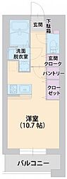 アンブル二番館 ワンルームの間取図画像