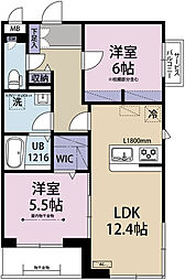 Riz Raffine湘南 2LDKの間取図画像