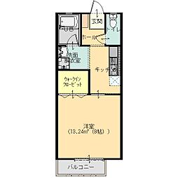 フラットメゾン 1Kの間取図画像