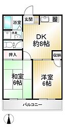 アイリスコート 2DKの間取図画像