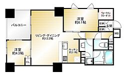 アトラス国分寺ステーションテラス 7階2LDKの間取り