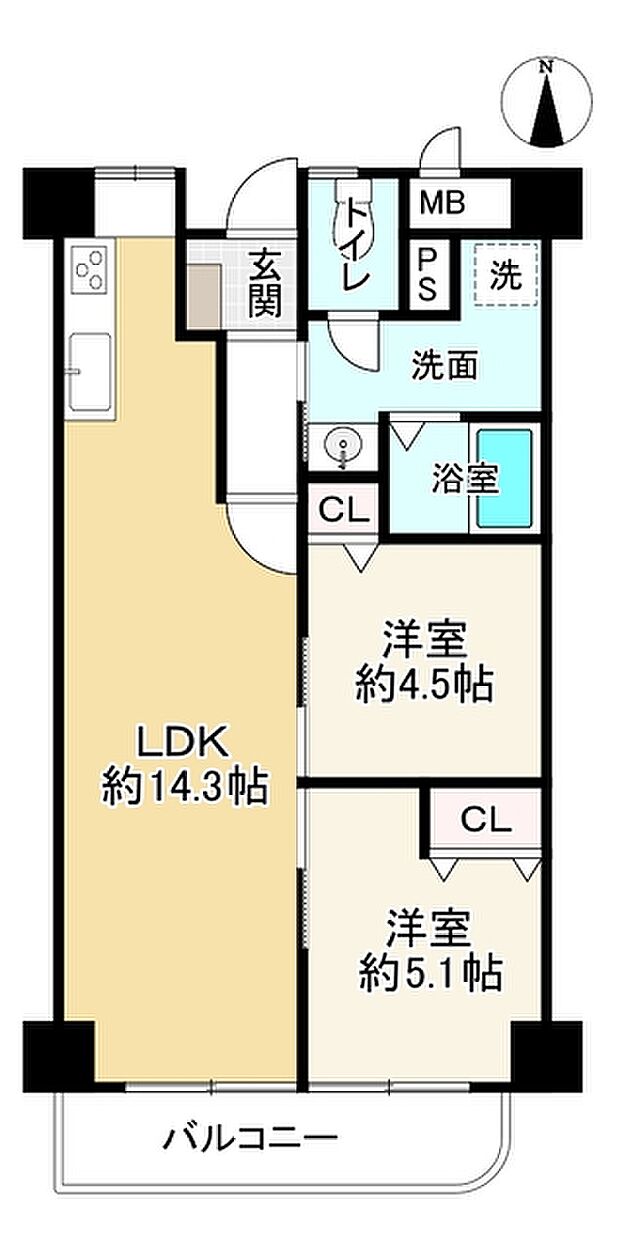 コーポあびこ(2LDK) 2階の間取り