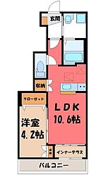 エトワール タケ 1階1LDKの間取り