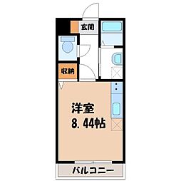 大島マンション7 ワンルームの間取図画像
