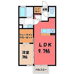 メゾン・ド・リス 1階1LDKの間取り