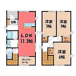ユーワハウス C 1階3LDKの間取り