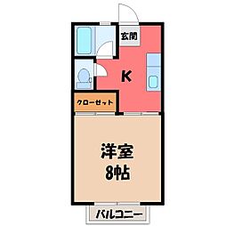 パークヒル6 1Kの間取図画像