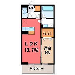 D-blanc 3階1LDKの間取り