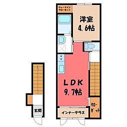 コーポDK2A棟 1LDKの間取図画像
