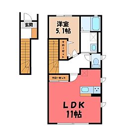 Rio平松 1LDKの間取図画像