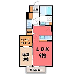 ヴァイアC 1LDKの間取図画像