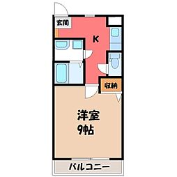 アマリエンバード 1DKの間取図画像