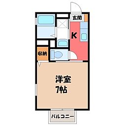 スバルハイツ 1Kの間取図画像