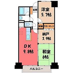 ガーデンコート簗瀬 2SDKの間取図画像