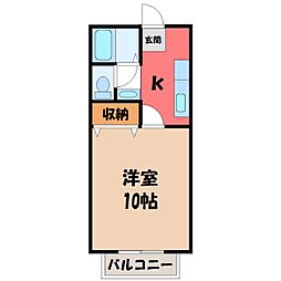 メゾンロイヤルつるた 1Kの間取図画像
