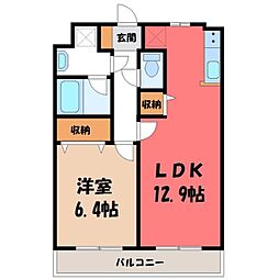 レスティア 1LDKの間取図画像