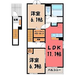 グレースヒルズ 2LDKの間取図画像