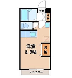 ヴィブレ2 ワンルームの間取図画像