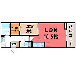 D-gempy今泉二丁目 1LDKの間取図画像