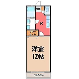 ウィング-2 1Kの間取図画像