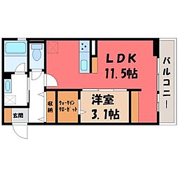 エストパル 1LDKの間取図画像