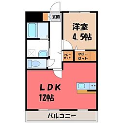 ルヴェスト 1LDKの間取図画像