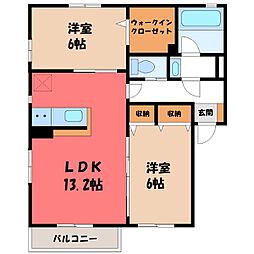 アルバートA 2LDKの間取図画像