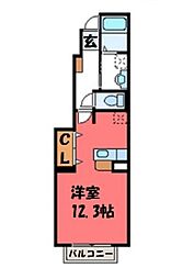 シャン・ド・フルール1 1Kの間取図画像
