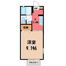 クローバーハウス 1Kの間取図画像