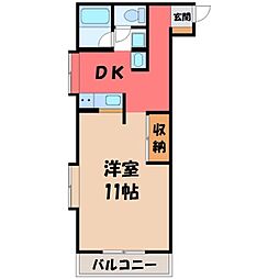 プラードコート 1DKの間取図画像